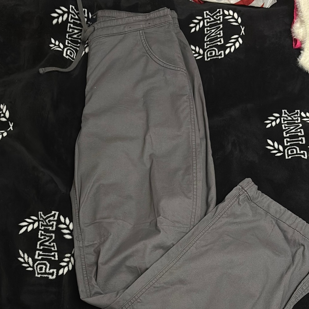 Hollister Gray Track Pants Relaxed Fit Elastic Waistband